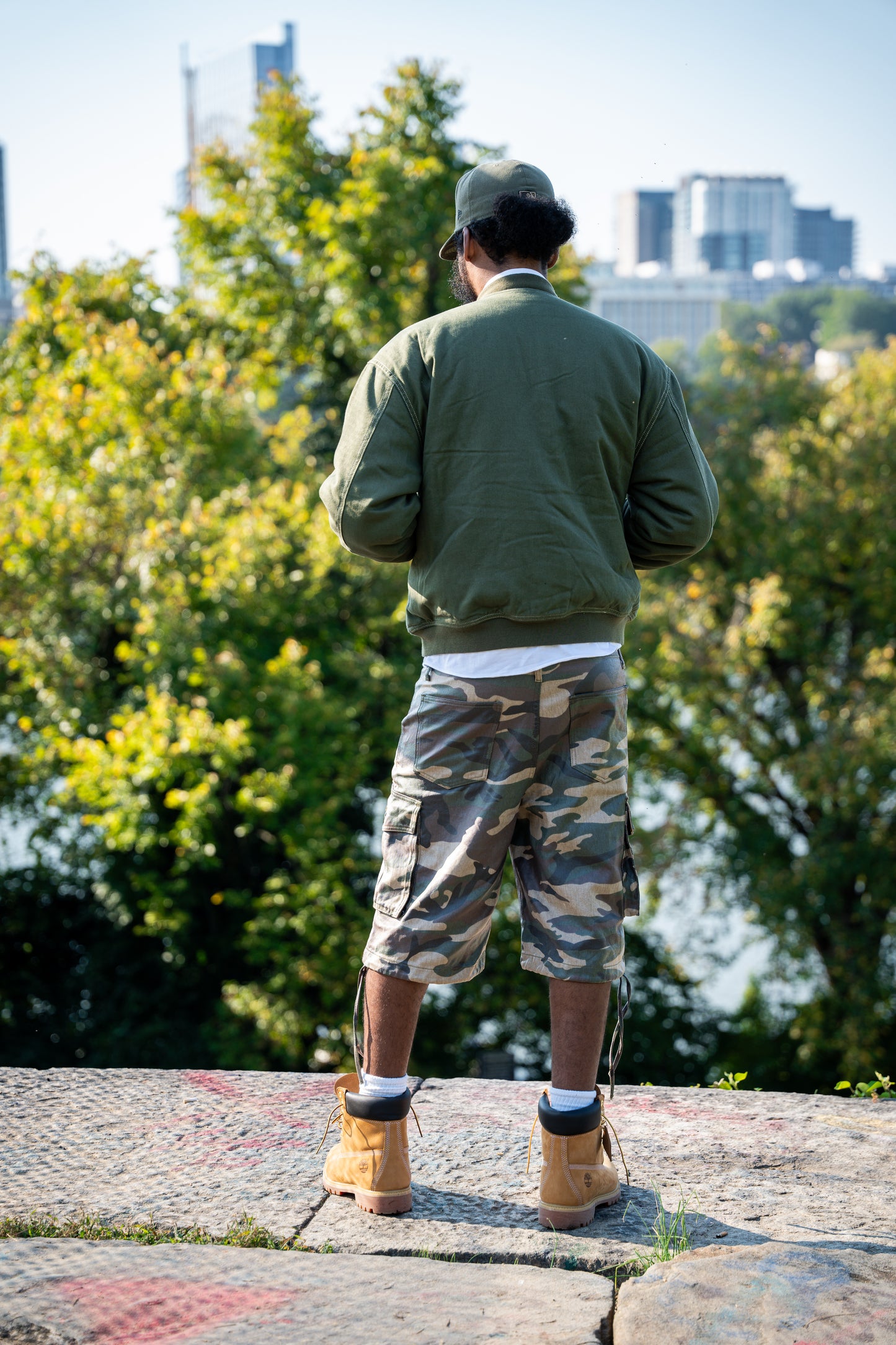 Camo Waxed Cargo Shorts