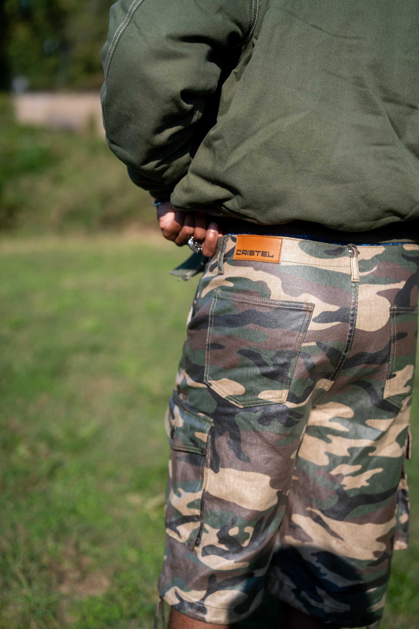 Camo Waxed Cargo Shorts